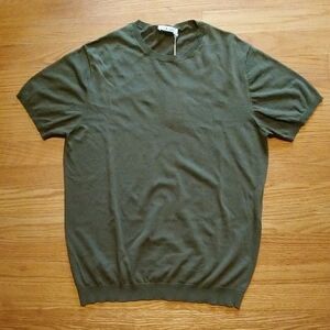Men's Crewneck Short-Sleeve Sweater - Olive Green